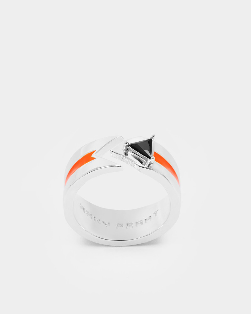  Кольцо DELTA orange ring , Цвет - серебристый