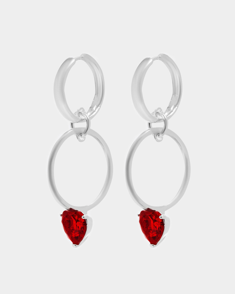  Серьги DEAR earrings maxi , Цвет - серебристый